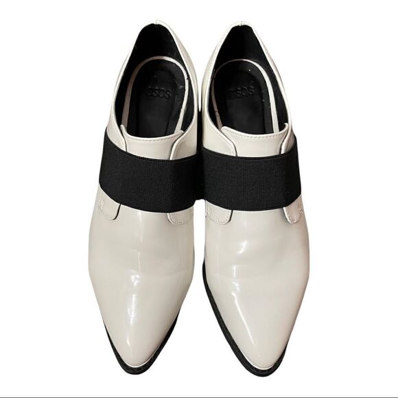 ASOS White with Black Band Pointy Loafers Size 6 - Picture 3 of 10